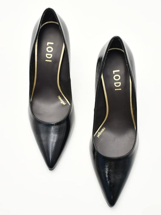 Leather Stiletto Black High Heels