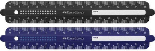 Faber-Castell Plastic Ruler 15cm Blue