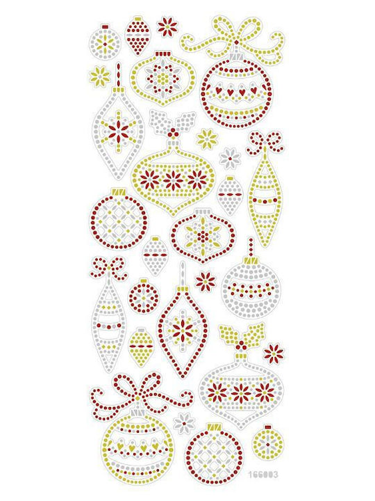 Set of Glitter Crystal Stickers, 5 Sheets, 10x23 cm, Winter
