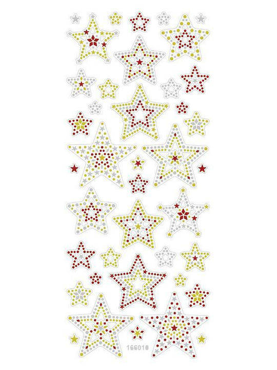 Set of Glitter Crystal Stickers, 5 Sheets, 10x23 cm, Winter