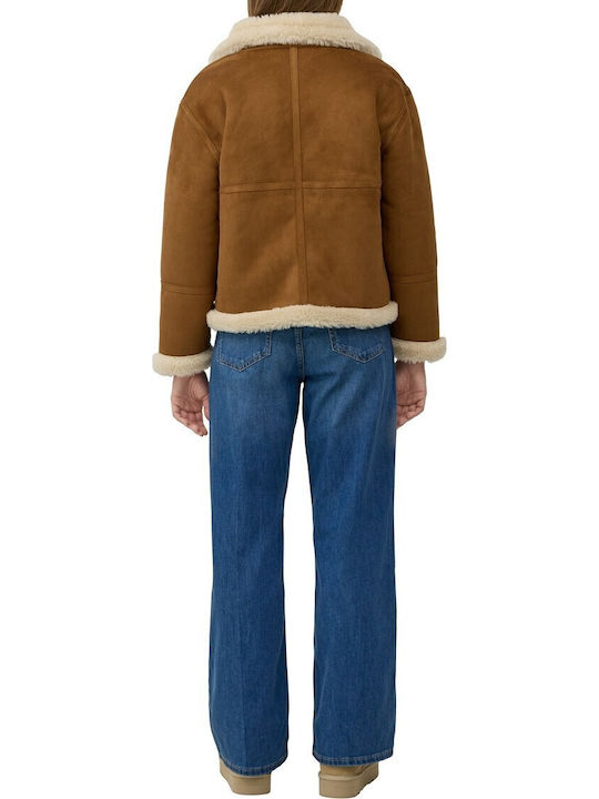 Mouton Women's Taba Coat Teddy with Fur Details