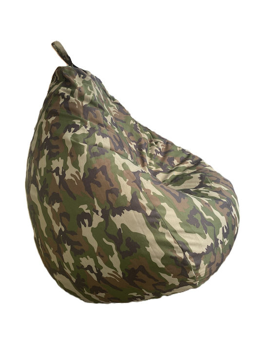 Pouf Pear Waterproof Green Camouflage 70x70x80cm