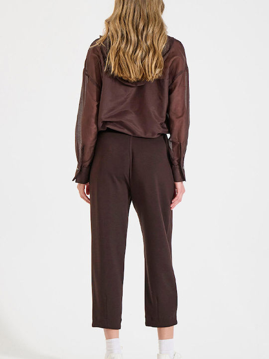 Hohe Taille Jogginghose Jogger Brown
