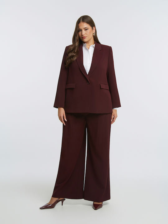 Mat Fashion Γυναικείο Σακάκι Μπορντό