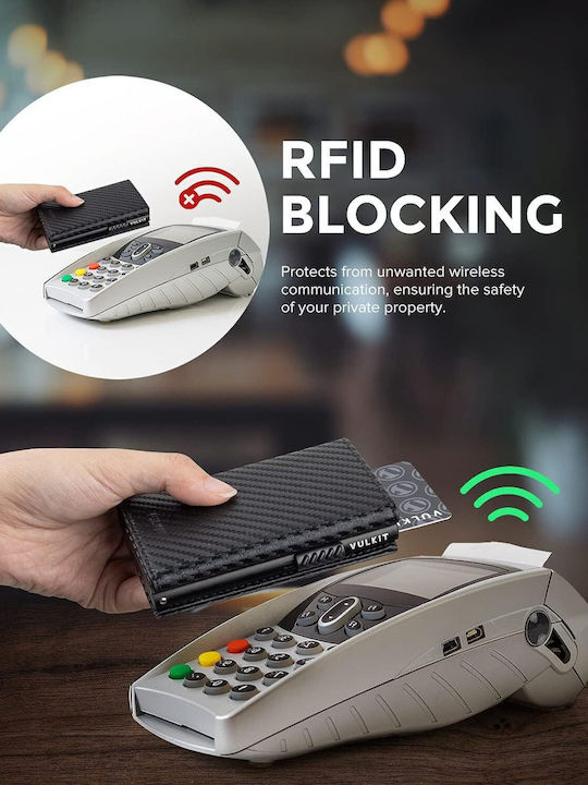 Мъжки Портфейл Карти с RFID и Механизъм Slide Черен
