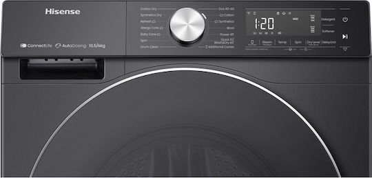 Hisense Mașină de spălat cu uscător 10.5kg/6kg Cu aburi 1400 Rotiri cu Wi-Fi
