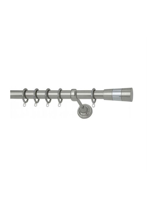 Import Hellas Metallic Curtain Pole No1 Single Φ25mm 150cm Nickel Matte