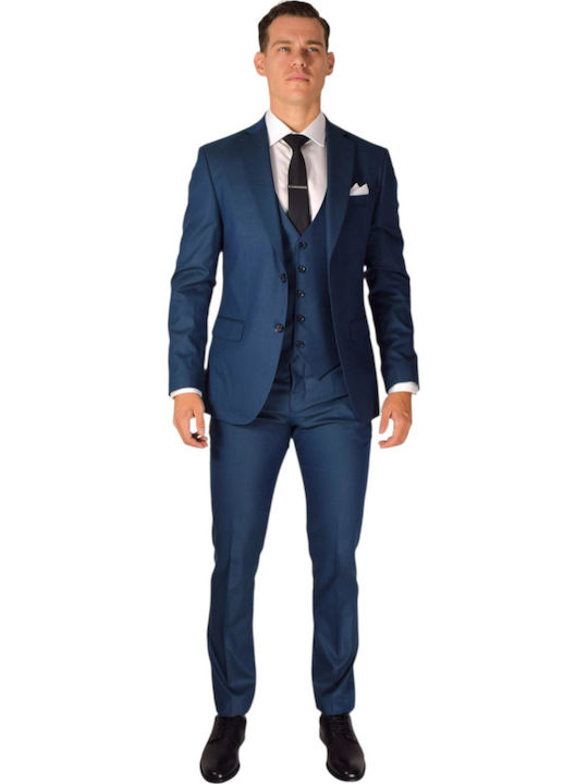 Men's Suit with Vest Petrol (Item J062)