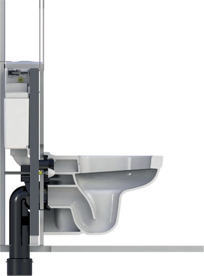 Wisa Wall Mounted Plastic Low Pressure Rectangular Toilet Flush Tank White
