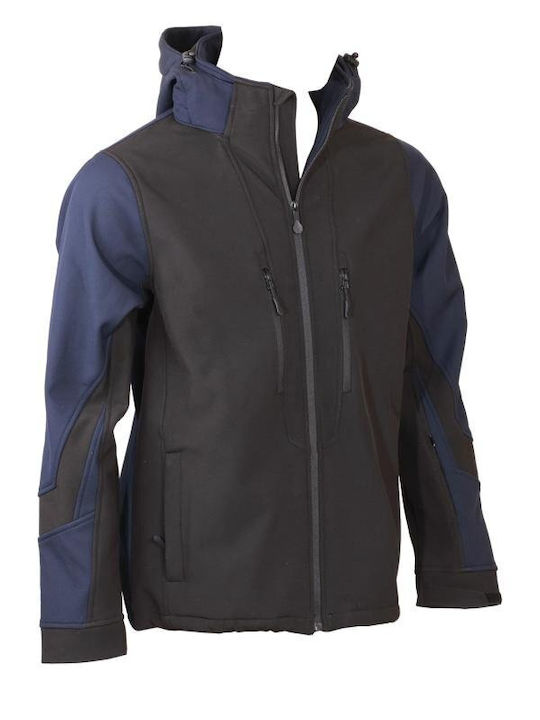 Fageo Work Jacket Softshell with Detachable Hood BLACK/NAVY