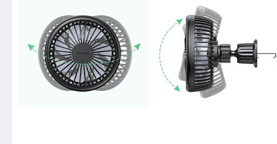Ugreen 10421 360° Usb Mini Auto-Fans Luftkanal Lüfter Schwarz