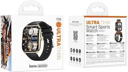 Hoco Y28 Smartwatch with Heart Rate Monitor (Gold)