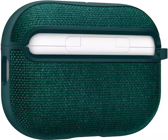 Spigen Urban Fit Case Silicone / Fabric / Plastic with Hook Midnight Green for Apple AirPods Pro 3