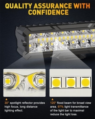 7D Ορθογώνιος Προβολέας Αυτοκινήτου LED Audi 80 Mazda 6 Mercedes-Benz 180 10 - 30V 93W 15.5cm με Λευκό Φωτισμό 1τμχ