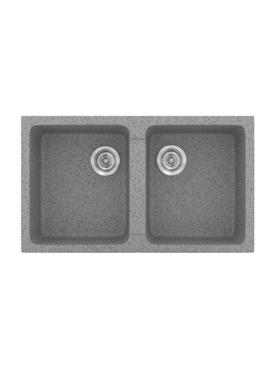 Sanitec Classic Ένθετος Νεροχύτης Inox με Μπαταρία Μ86xΠ50cm Λευκός