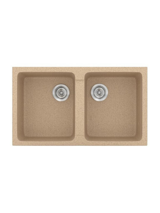 Sanitec Classic Ένθετος Νεροχύτης Inox με Μπαταρία Μ86xΠ50cm Λευκός