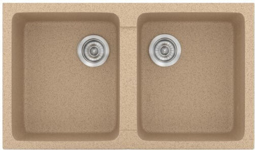 Sanitec Classic 152-334#WHITE Drop-In Sink Inox with Faucet W86xD50cm White