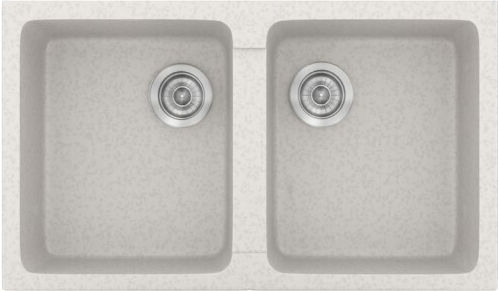 Sanitec Classic 152-334#WHITE Drop-In Sink Inox with Faucet W86xD50cm White