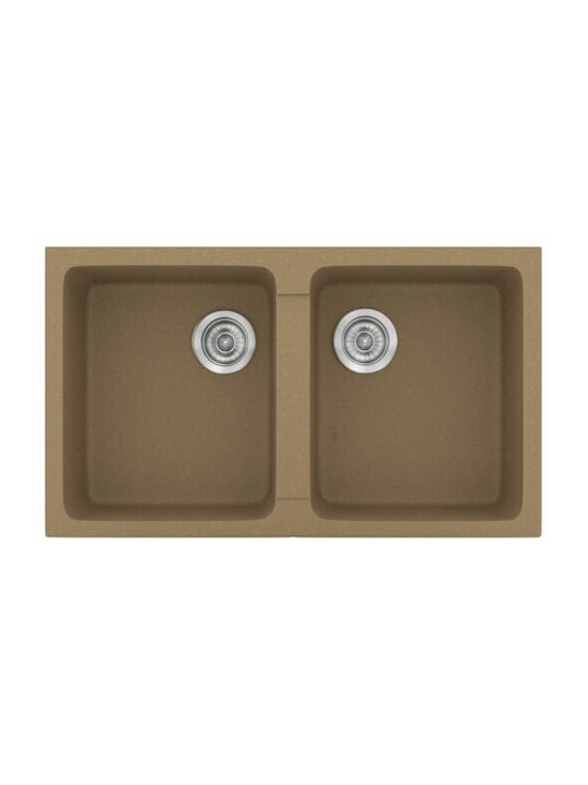 Sanitec Classic Ένθετος Νεροχύτης Inox με Μπαταρία Μ86xΠ50cm Λευκός