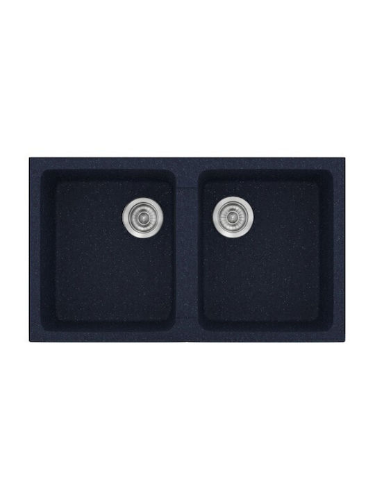 Sanitec Classic Ένθετος Νεροχύτης Inox με Μπαταρία Μ86xΠ50cm Λευκός