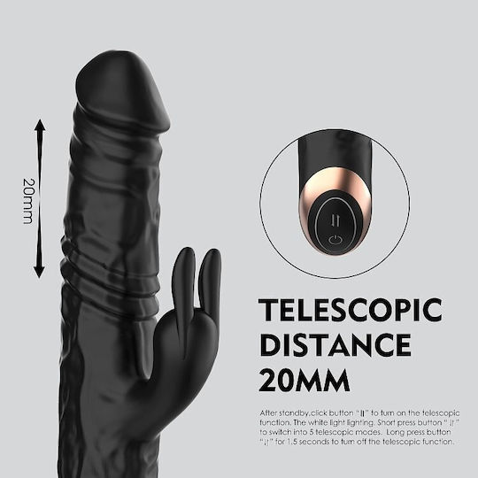 Smd Wet Dream Kaninchen Klitoralstimulation G-Punkt Vibrator 2-in-1 Doppelter Vibrator 10 Vibrationsmodi 24,5cm Schwarz