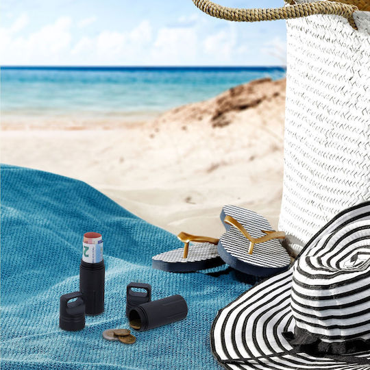 Set 3 Wasserdichte Kapseln Relaxdays Aufbewahrung Medizin Geld Schwarz