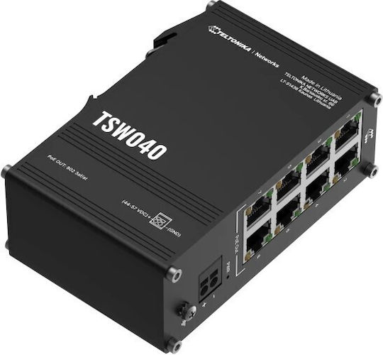 Teltonika TSW040 Неуправляем L2 PoE+ Switch с 8 Портове Ethernet