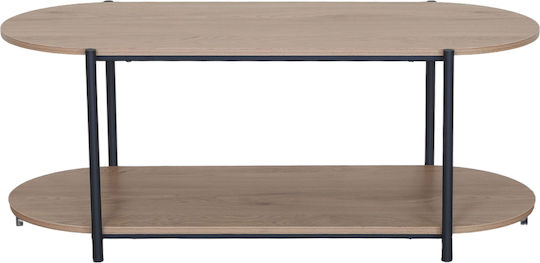 Ovale Zentral Kaffeetisch Ardenmoor Holz Eiche/Schwarz M115xL50xH45cm