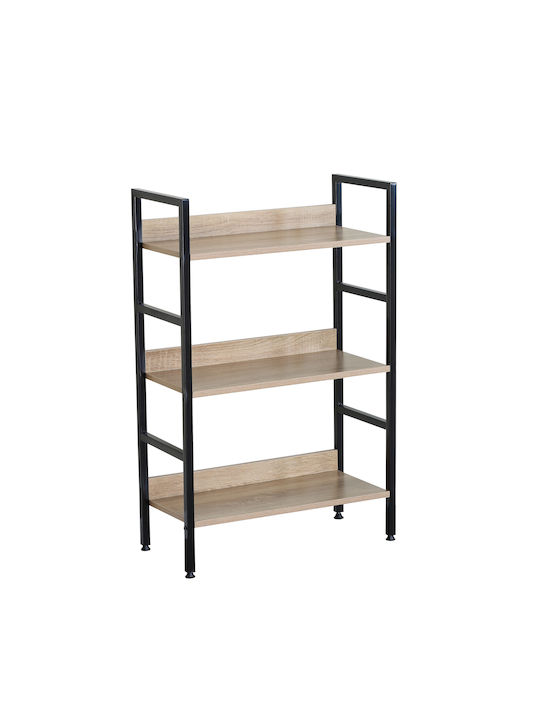 Bookcase Marwood Oak/Black 60x27.6x93cm