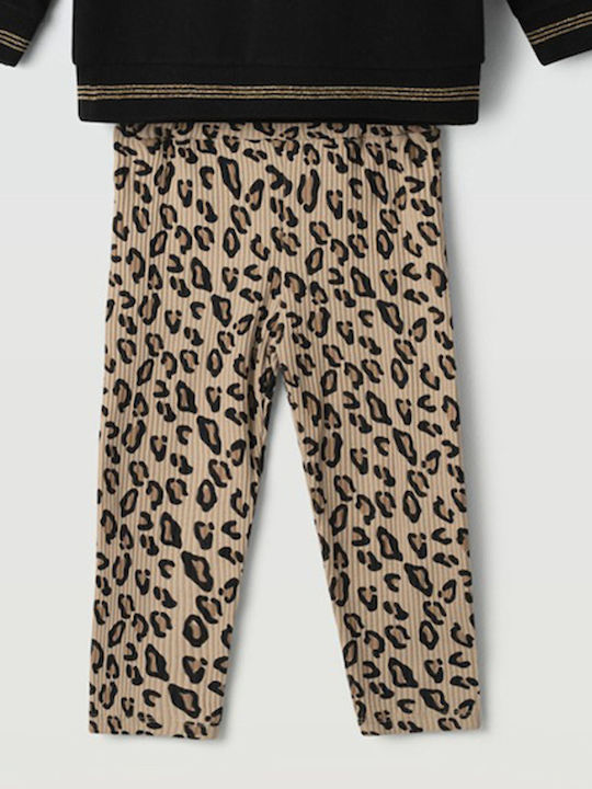 Kids' Set with Leggings Winter 2pcs Black-Brown