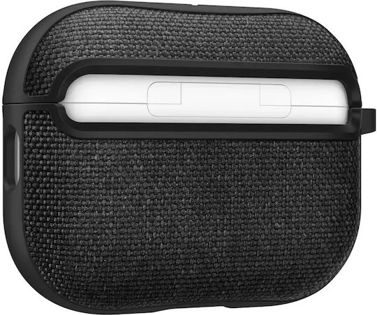 Spigen Urban Fit Case Silicone / Fabric / Plastic with Hook in Black color for Apple AirPods Pro 3