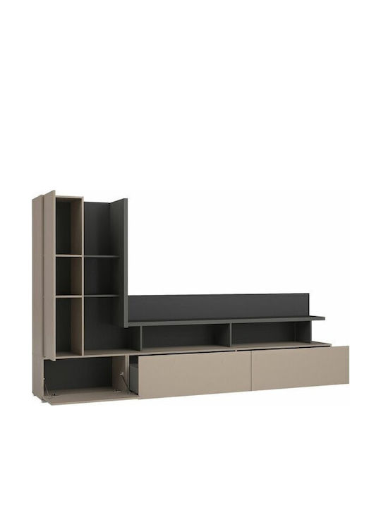 Virvele 104 Living Room TV Unit with Showcase Brown