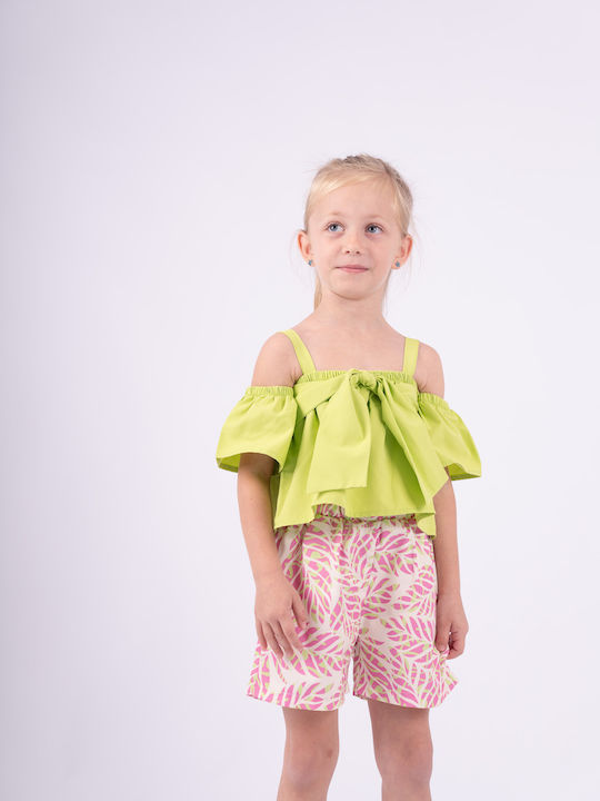 Kinder-Set mit Shorts Sommer 2Stück Light Green
