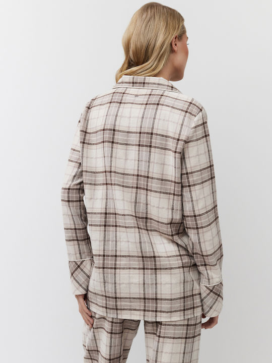 Aruelle Set Pijamale pentru Femei Beige Tartan
