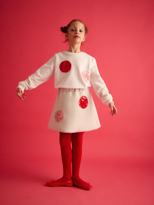 Bluza Pentru Copii Cu Mâneci Lungi Ecru