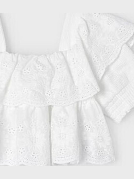 Kinderbluse Kurzarm Weiß