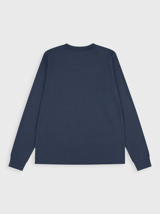 Kinderhemd Langarm Marineblau