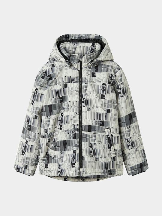Kids' Casual Jacket Long with Hood White, Black