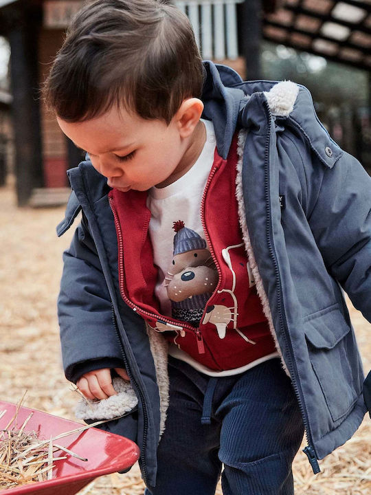 Kids Parka Long with Lining and Hood Blue