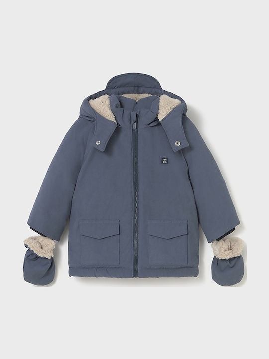Kids Parka Long with Lining and Hood Blue