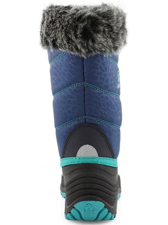 Kids Boots with Laces Navy Blue