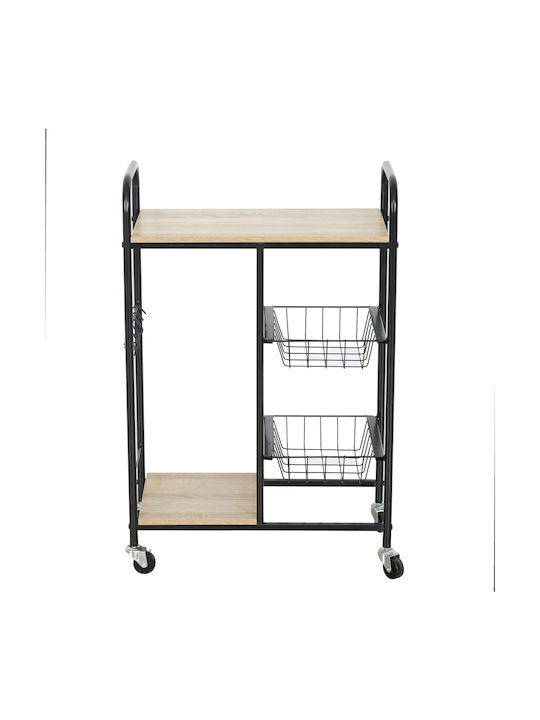 ArteLibre Hartwell Metallic Kitchen Rack 4 Tiers Black 57x30x85cm