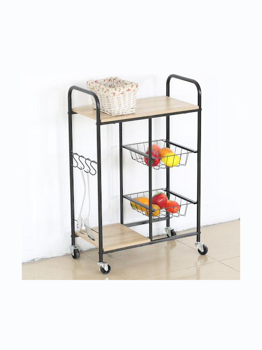 ArteLibre Hartwell Metallic Kitchen Rack 4 Tiers Black 57x30x85cm