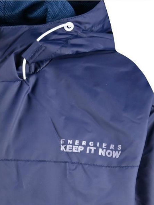 Keep It Now Kids Casual Short Jacket with Lining and Hood Navy Blue