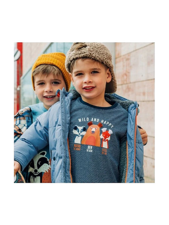 Kinder Freizeitjacke mit Futter & Kapuze Sky Blue