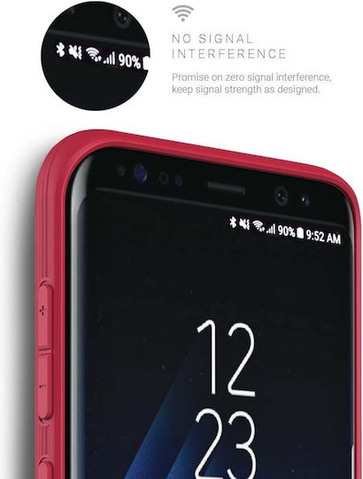 Evutec Back Cover Σιλικόνης Μαγνητικό Κόκκινο (Galaxy S8+)