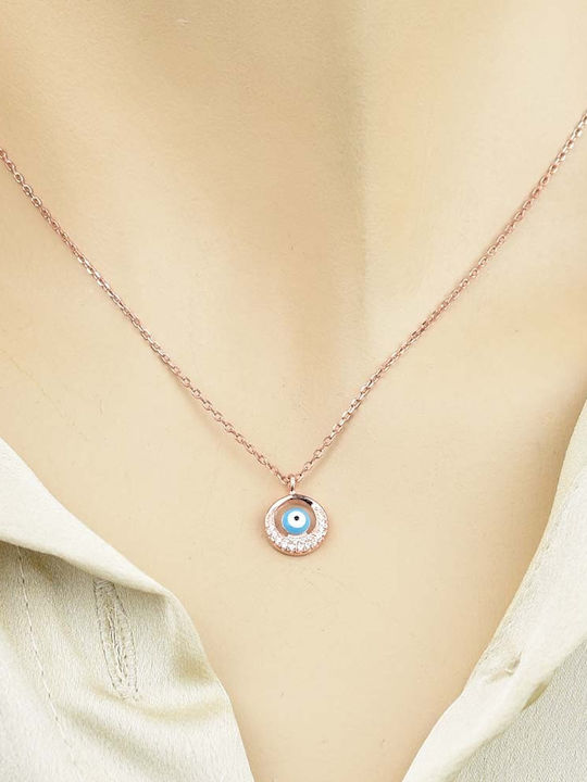 Goldjewels Κολιέ Ματάκι από Επιχρυσωμένο Ασήμι με Ζιργκόν
