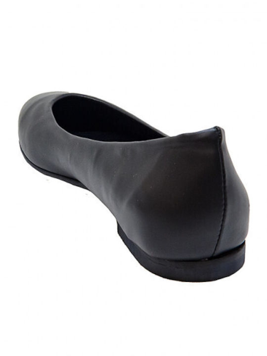 Leder Damen Ballerinas Schwarze