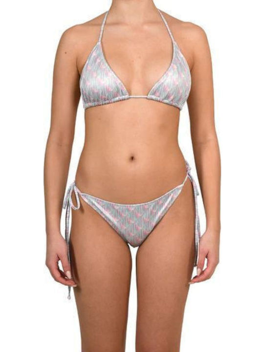 Bikini Set Triangle Top & Slip Bottom with Laces Mermaid Shell