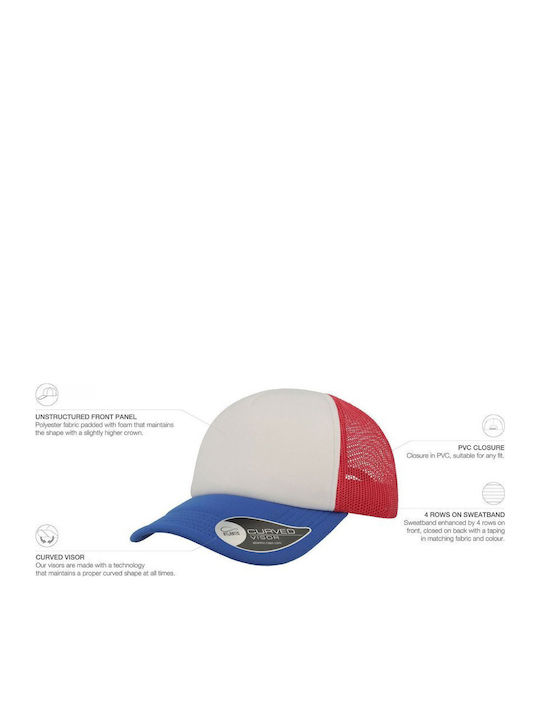 Καπέλο Τζόκεϊ Δίχτυ Unisex " Stranger Things Thinking Cap Dustin's Cap " White Royal Blue/red